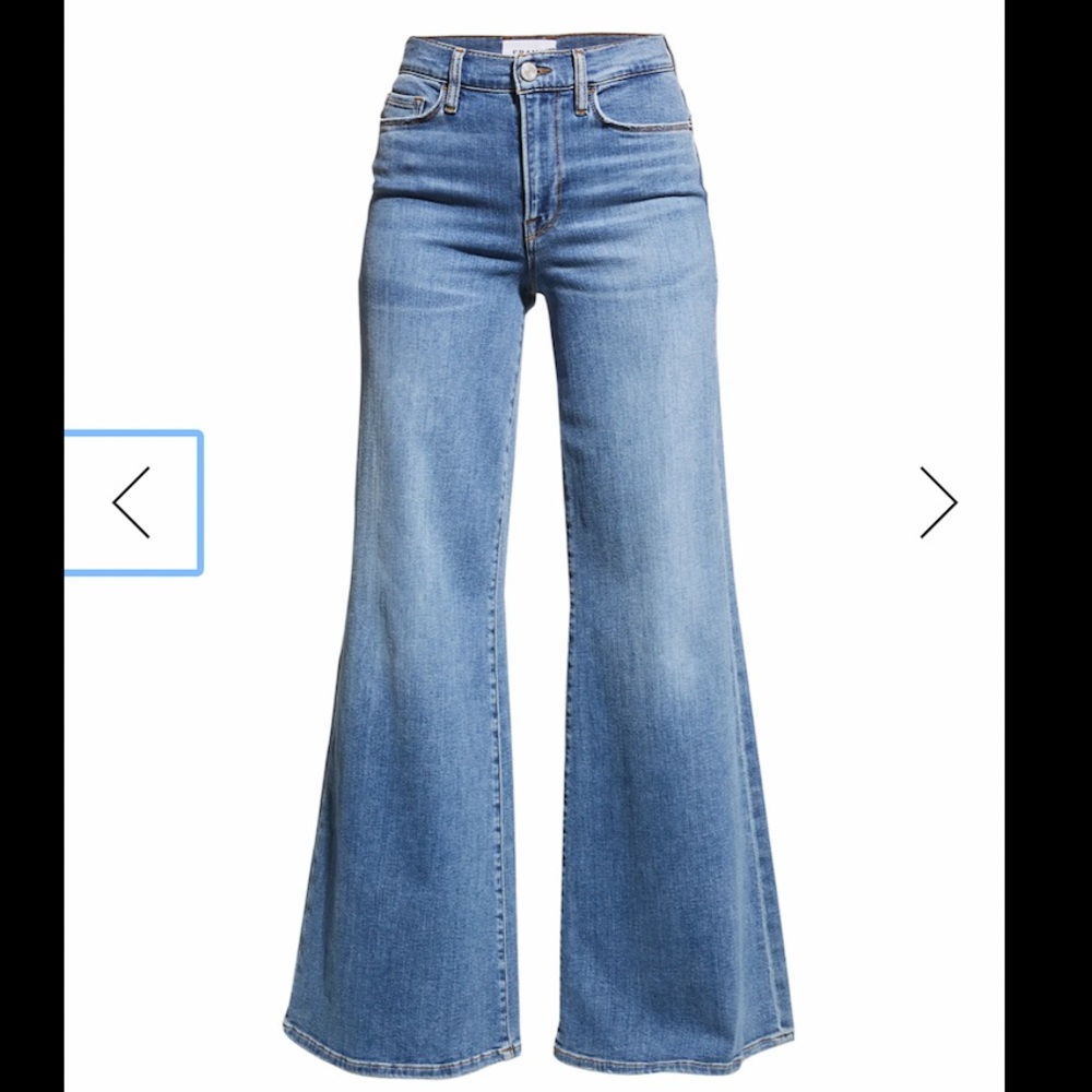 NWOT FRAME Denim Le Palazzo High Rise Wide Leg Blue Jeans size 26